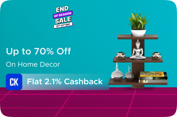 Flipkart : Upto 70% Off on Home Decor + Flat 2.1% Cashkaro Cashback